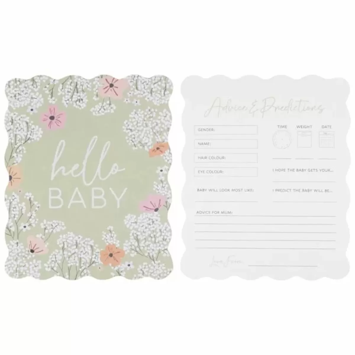 Floral Baby-Ginger Ray Babyshower Invulkaarten | - Speels & Lief