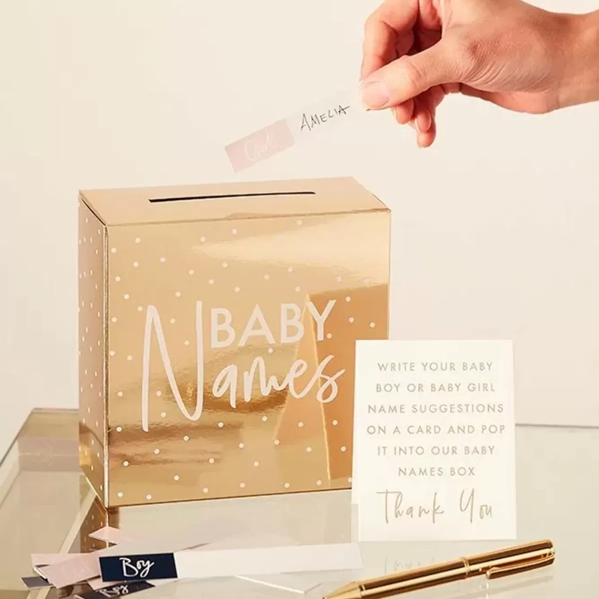 Pink And Navy-Ginger Ray Babyshower Spel Raad De Naam