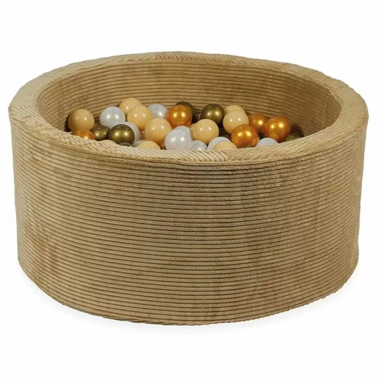 Ballenbakken-Moje Ballenbak Xl Rond 90X40 Rib Velvet Sand