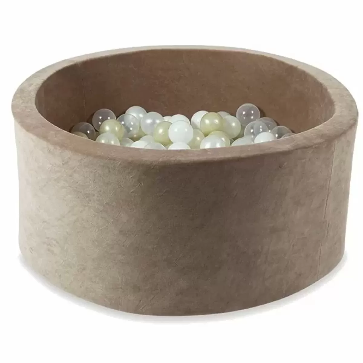 Ballenbakken-Moje Ballenbak Xl Rond 90X40 Soft Velvet Dark Beige