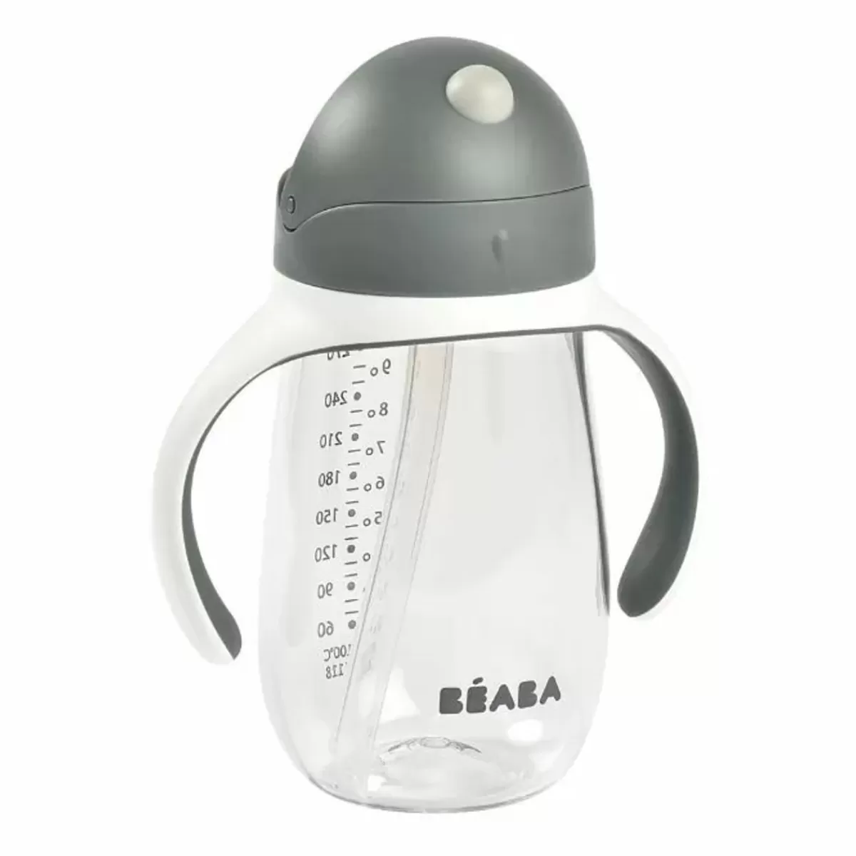 Drinkflessen-Beaba Drinkbeker Met Rietje Grijs 300Ml