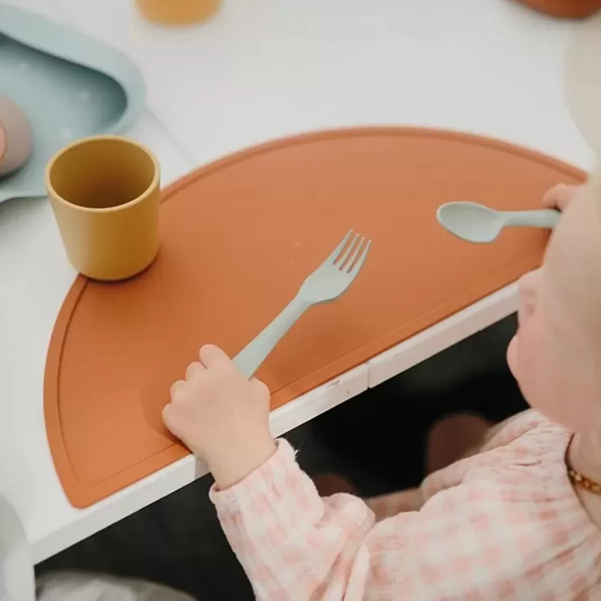 Kinderbestek-Mushie Bestek Vork En Lepel Cloud