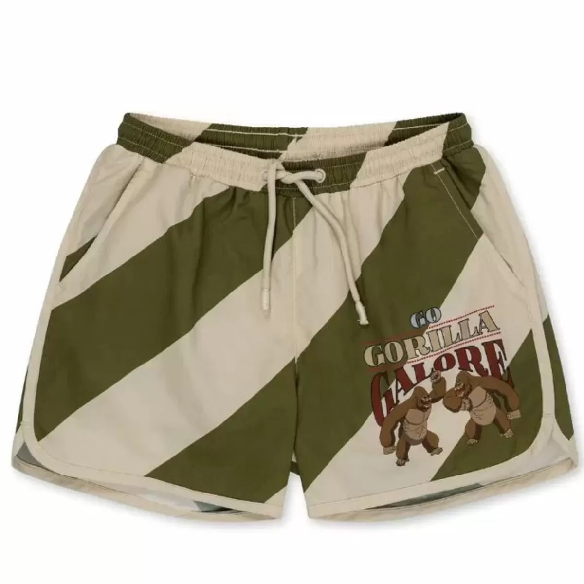 Zwemkleding-Konges Slojd Bestel Nu De Zwembroek Asnou In Donker Olijfgroen/Creamy Wit