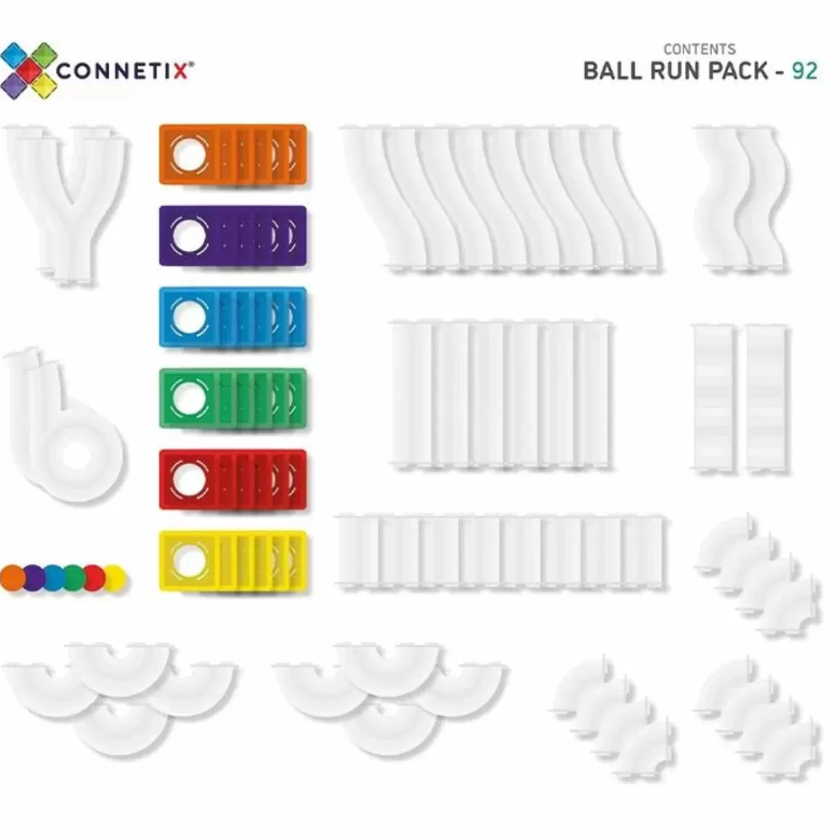 Bouwspeelgoed-Connetix Tiles Ball Run Pack (92St)