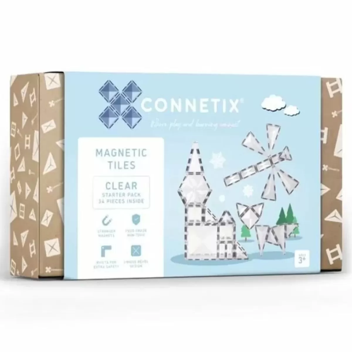 Bouwspeelgoed-Connetix Tiles Clear Pack (34St) | Magnetische Bouwtegels | Kidsdeco.Nl