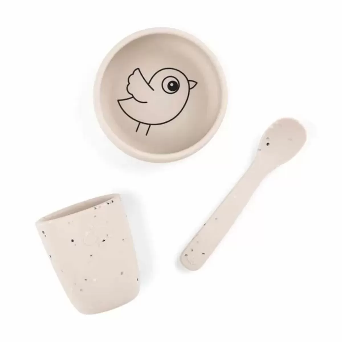 Kinderservies Sets-Done by Deer Silicone Serviesset Birdee Sand