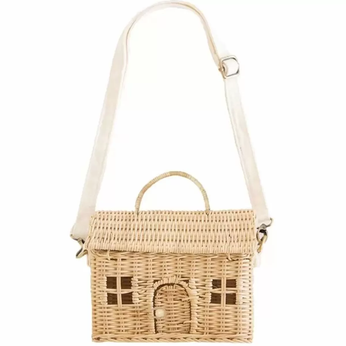 Poppen & Accessoires-Olli Ella Draagbaar Poppenhuisje Casa Bag Straw