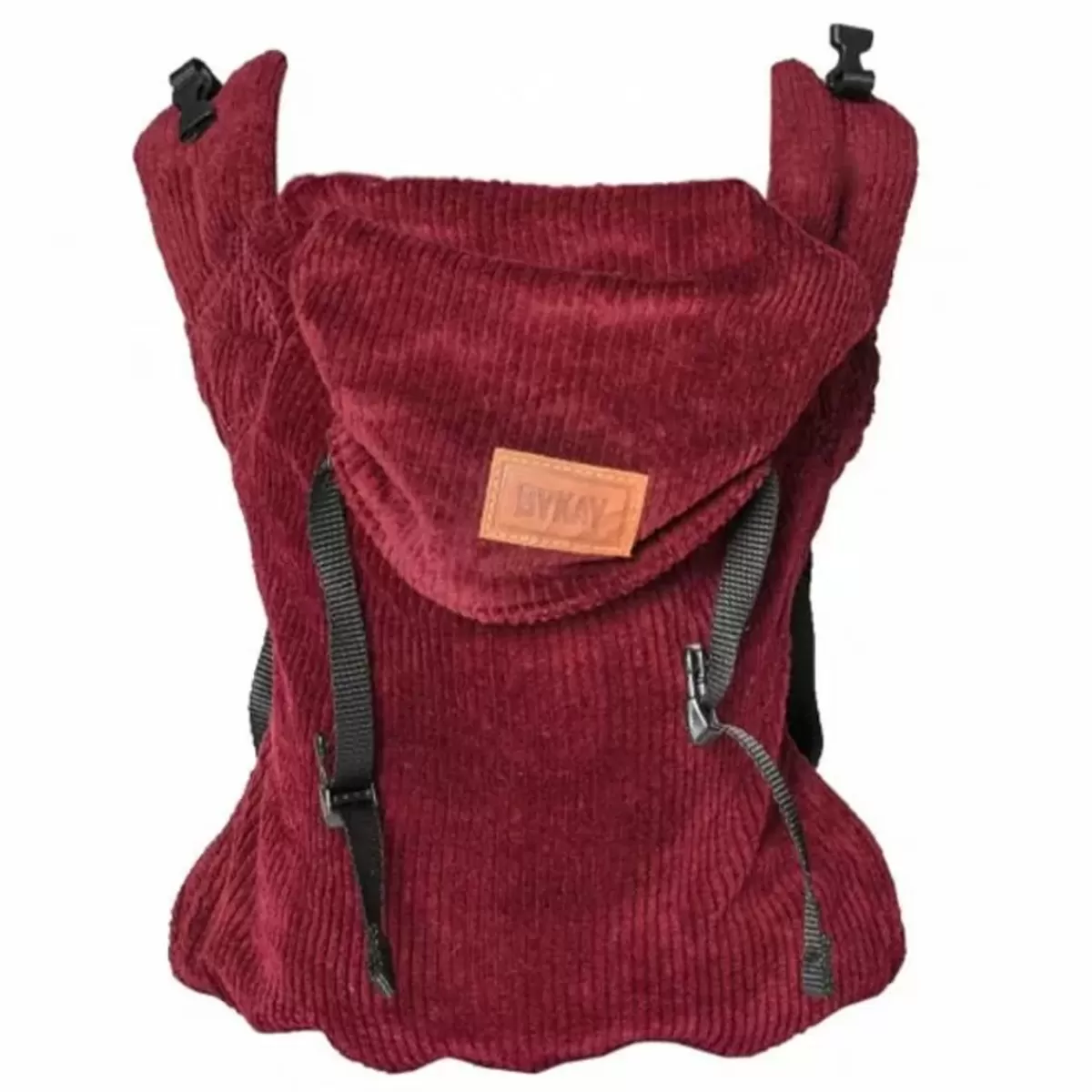 Draagzakken-ByKay Draagzak Click Carrier Ribbed Velvet Berry Red