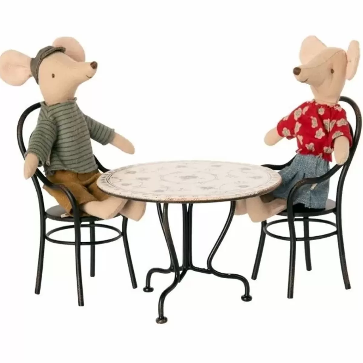 Poppenhuizen & Toebehoren-Maileg Eettafel Met 2 Stoelen