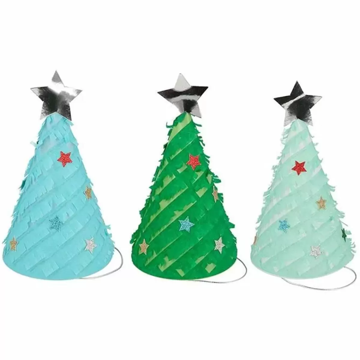 Kerst-Meri Meri Feesthoedjes Fringed Christmas Trees (6St)