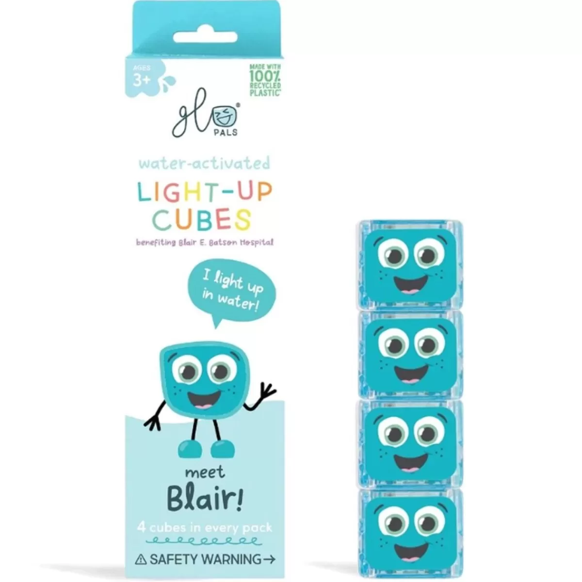 Badspeelgoed-Glo Pals Light Up Cubes Blair Blauw