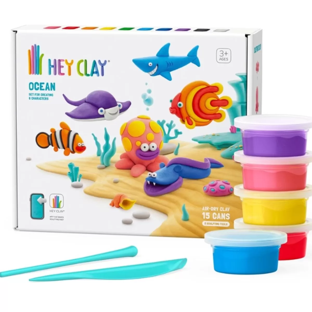 Tekenen En Knutselen-Hey Clay Boetseerklei Ocean (15St)