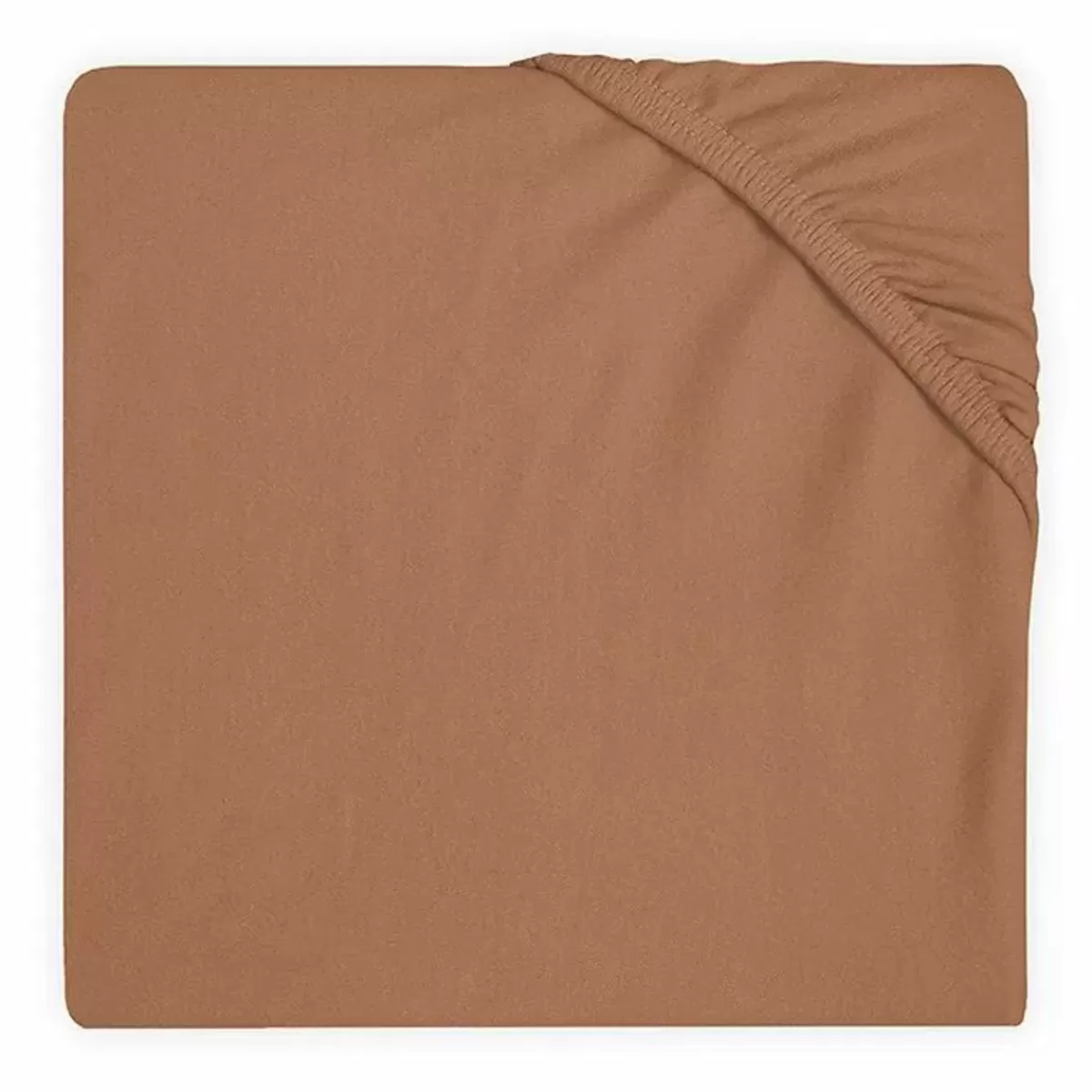 Hoeslakens-Jollein Hoeslaken Ledikant Jersey Caramel