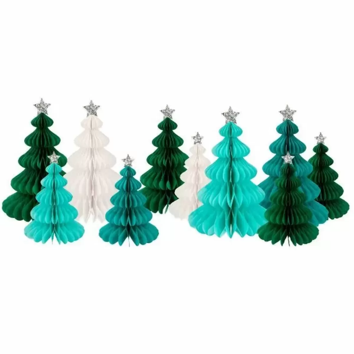 Kerst-Meri Meri Honeycombs Green Forest (10St)