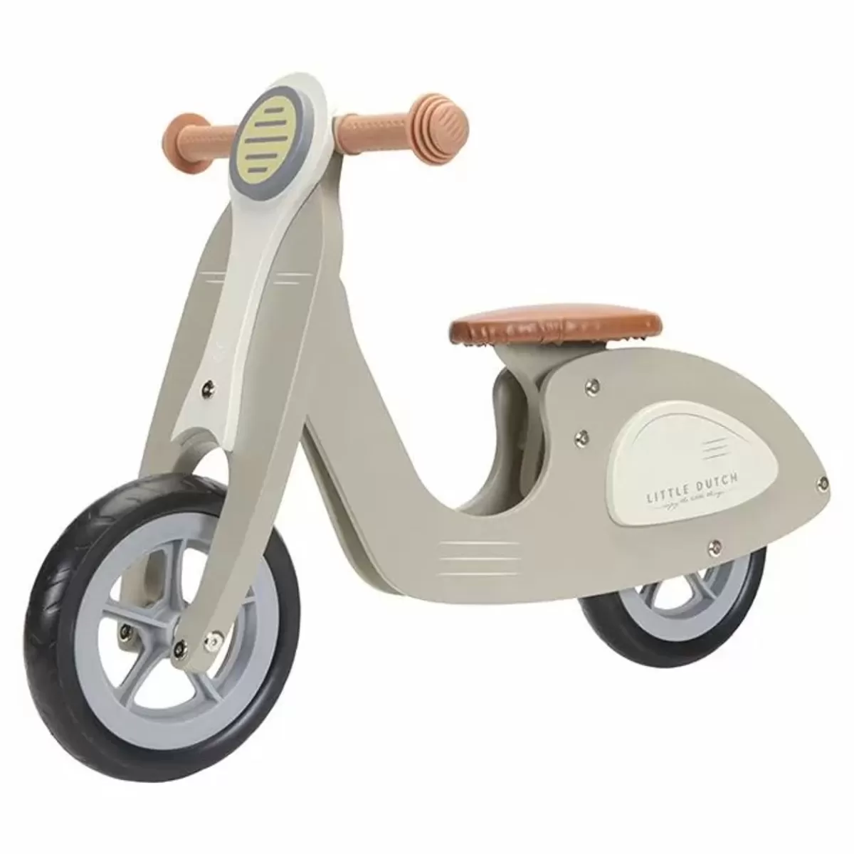 Buitenspeelgoed-Little Dutch Houten Loopscooter Olijf