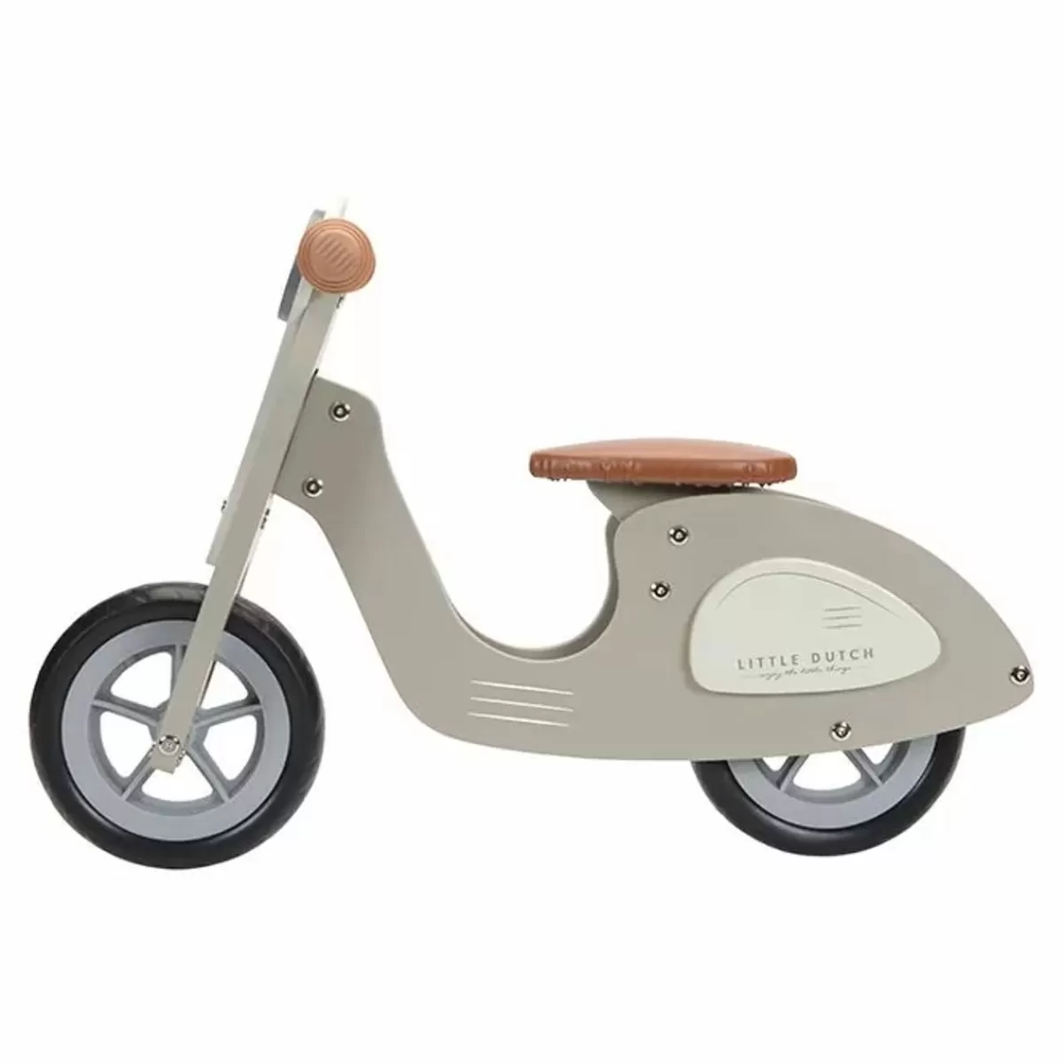 Buitenspeelgoed-Little Dutch Houten Loopscooter Olijf