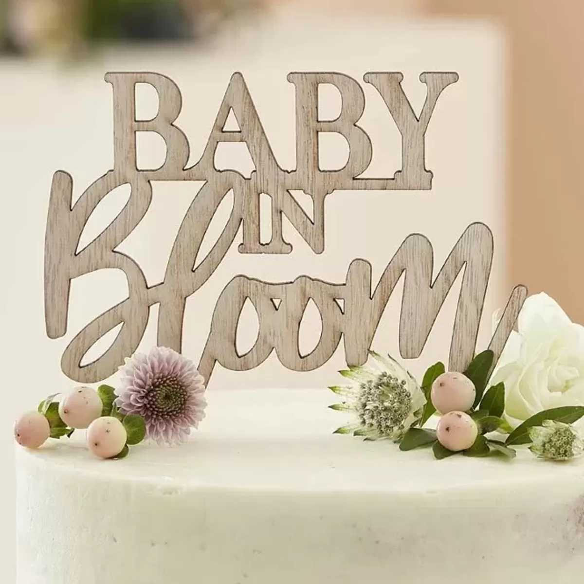 Baby In Bloom-Ginger Ray Houten Taarttopper Baby In Bloom