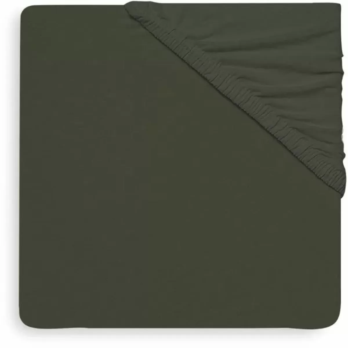 Hoeslakens-Jollein Hoeslaken Ledikant Jersey 60X120Cm Leaf Green