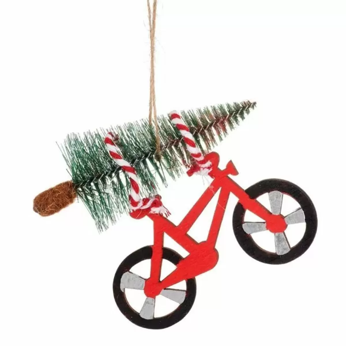 Kerst-Sass & Belle Kersthanger Houten Fiets Met Kerstboom