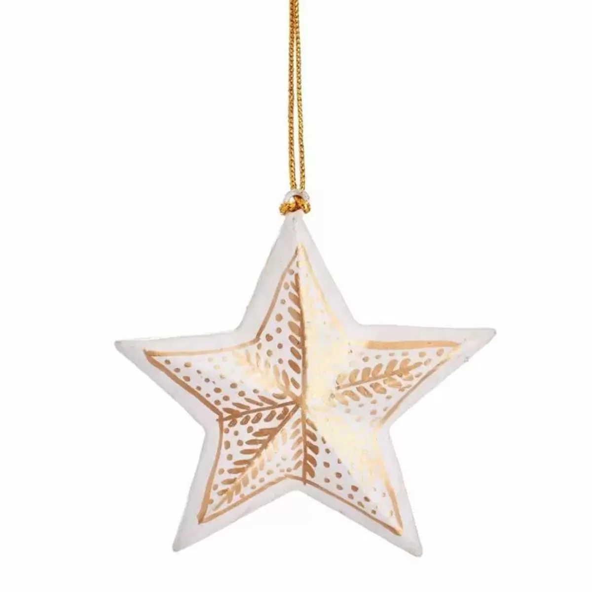 Kerst-Sass & Belle Kersthanger Houten Ster White & Gold