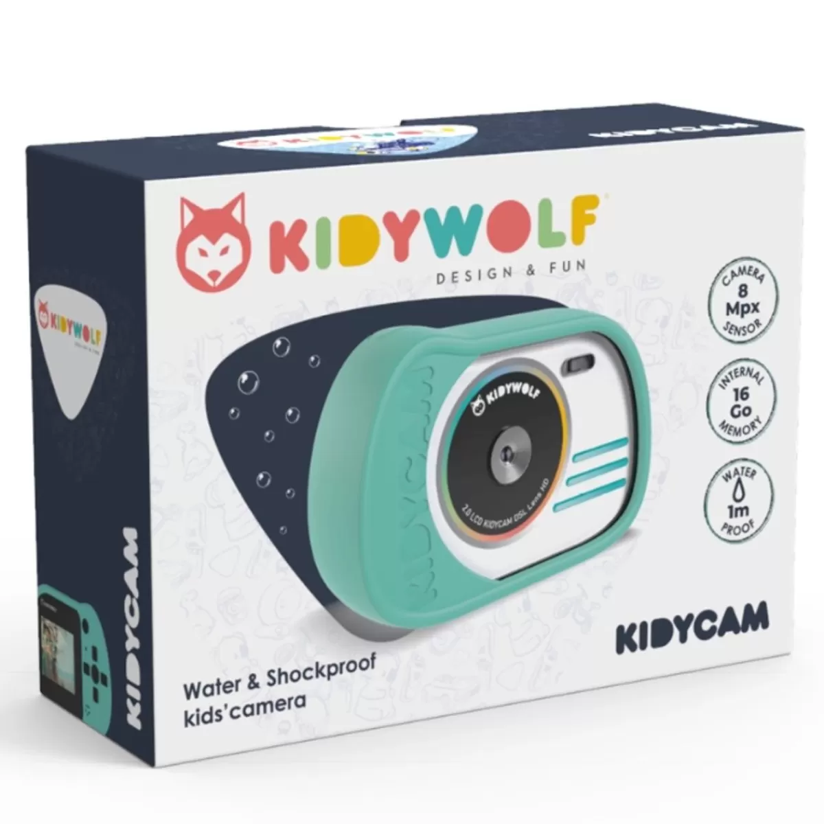 Buitenspeelgoed-Kidywolf Kindercamera Kidycam Cyaan