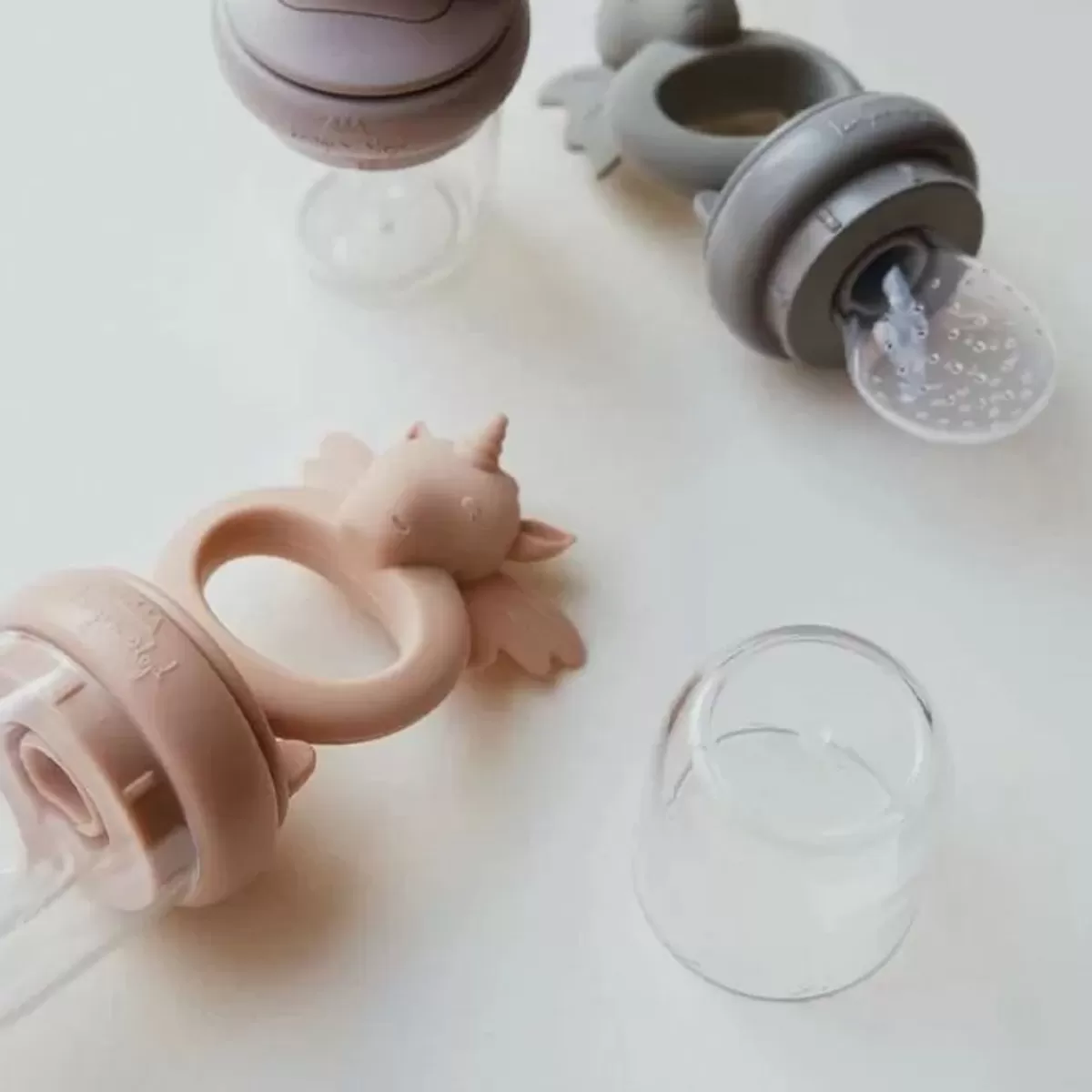 Kinderbestek-Konges Slojd Fruitspenen Unicorn Rose Sand/Brown Clay (2St)