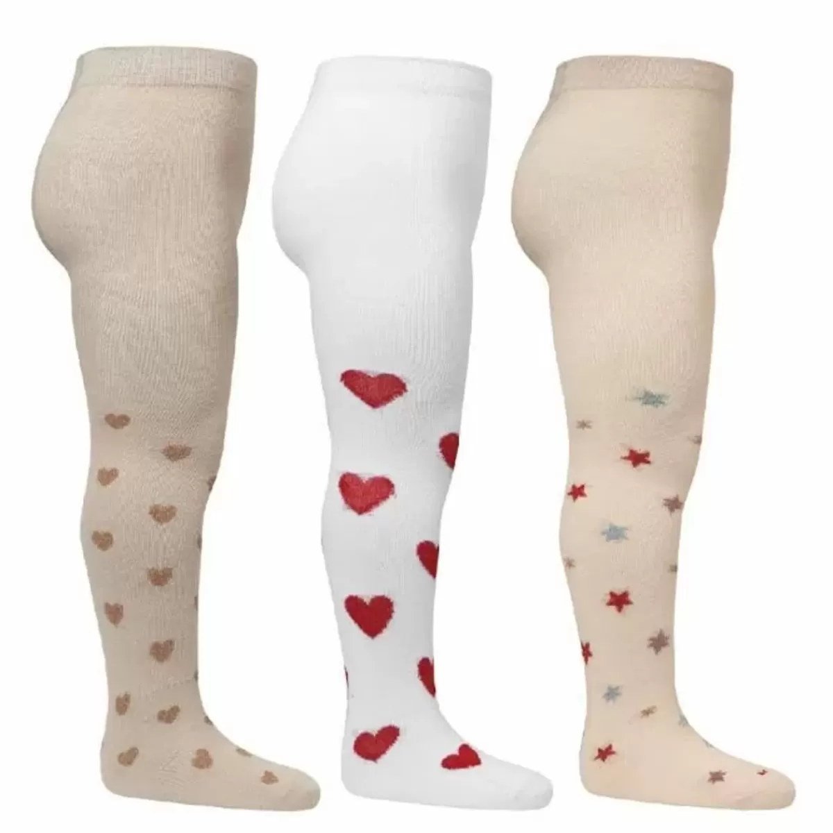 Sokken & Maillots-Konges Slojd Maillots Jacquard Hearts & Stars (3 Stuks)