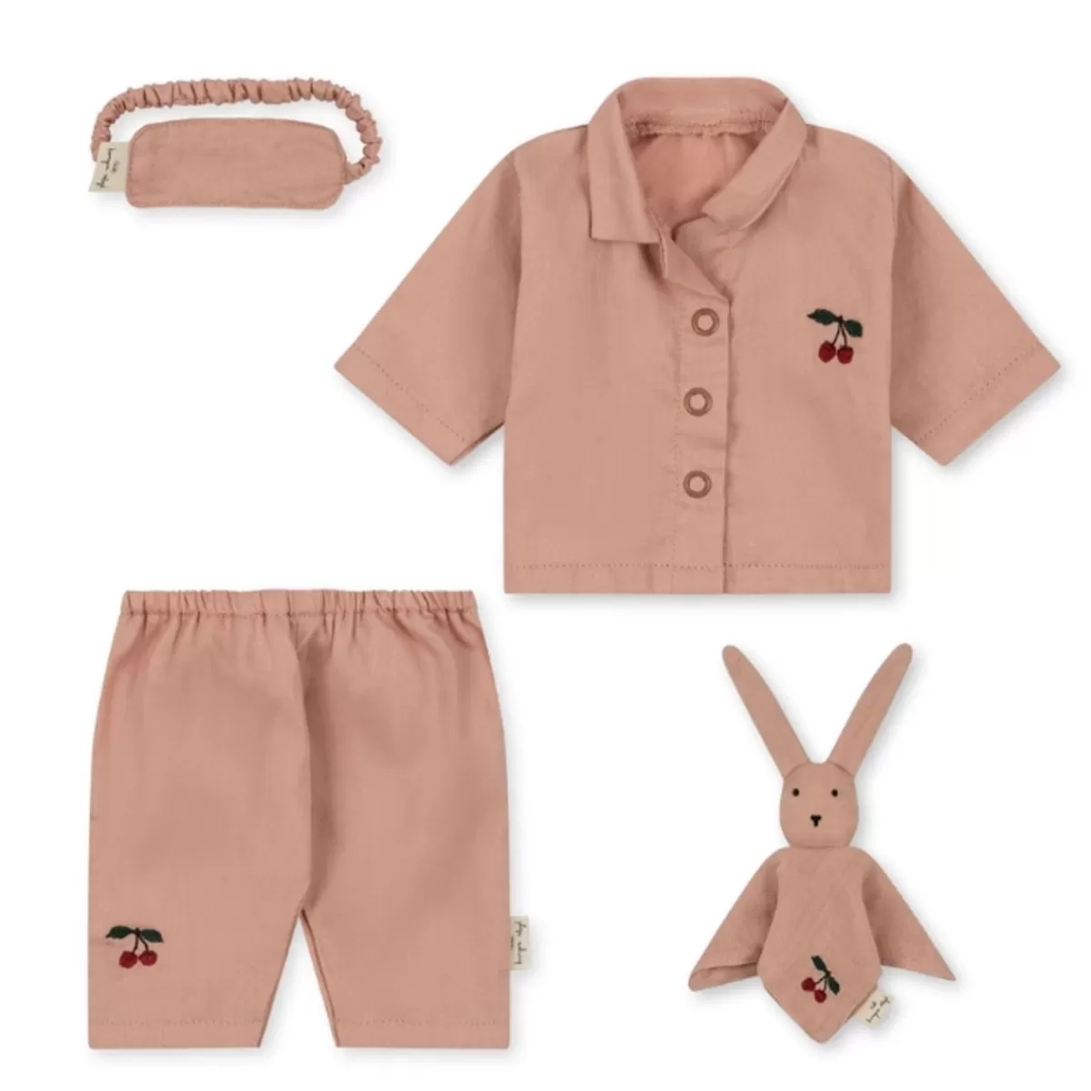 Poppen & Accessoires-Konges Slojd Poppen Pyjama Set Mahogany Rose