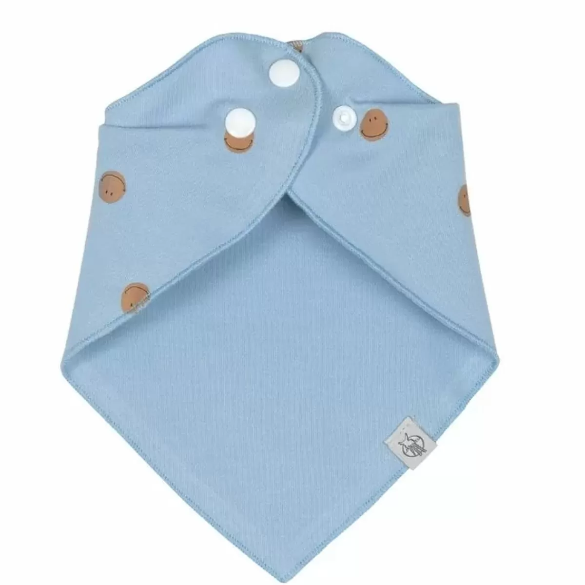 Kwijlslabbetjes-Lässig Lassig Bandana Happy Rascals/Smile Sky Blue (2St) - Stijlvol & Praktisch