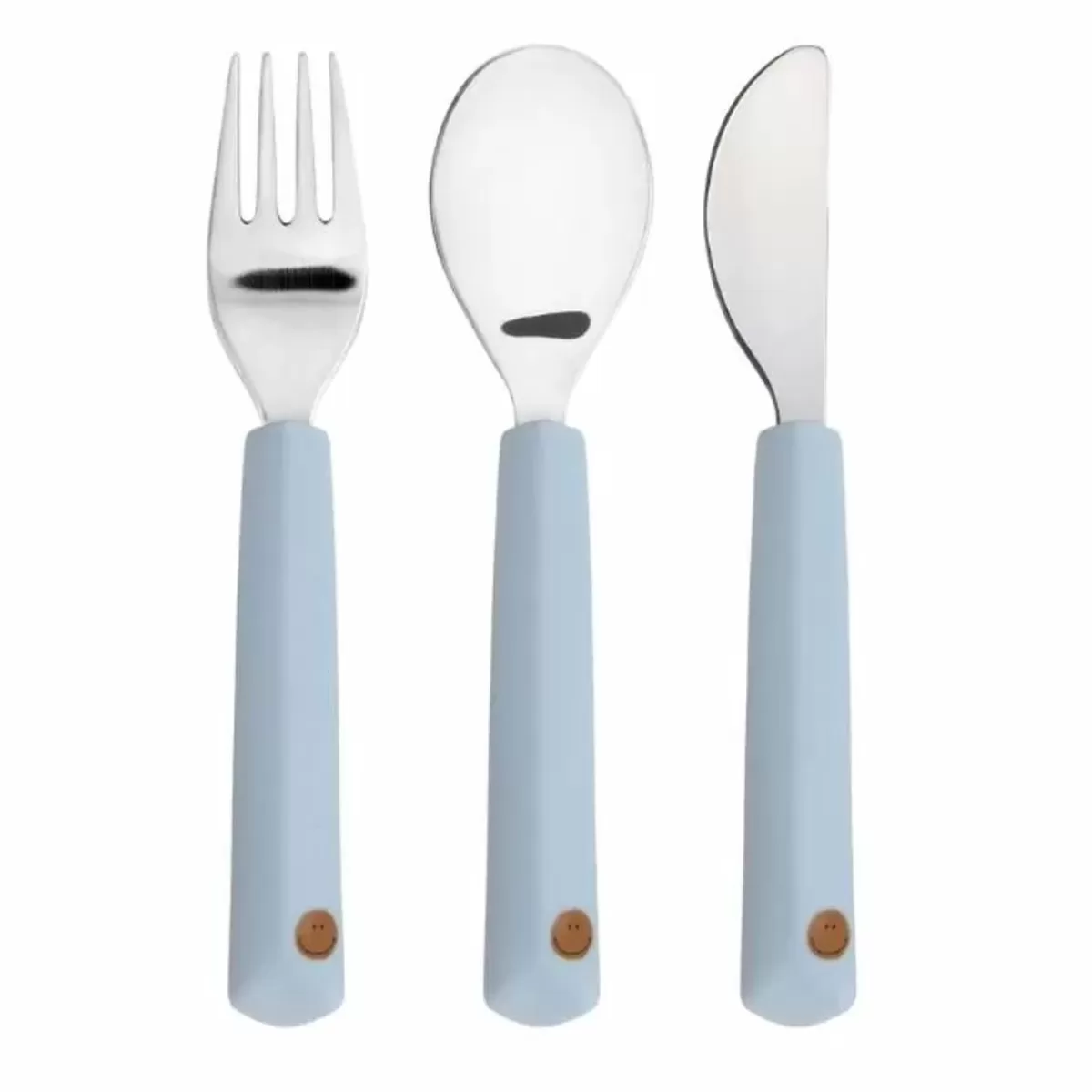 Kinderbestek-Lässig Lassig Happy Rascals Smile Sky Blue Bestekset Voor Kinderen
