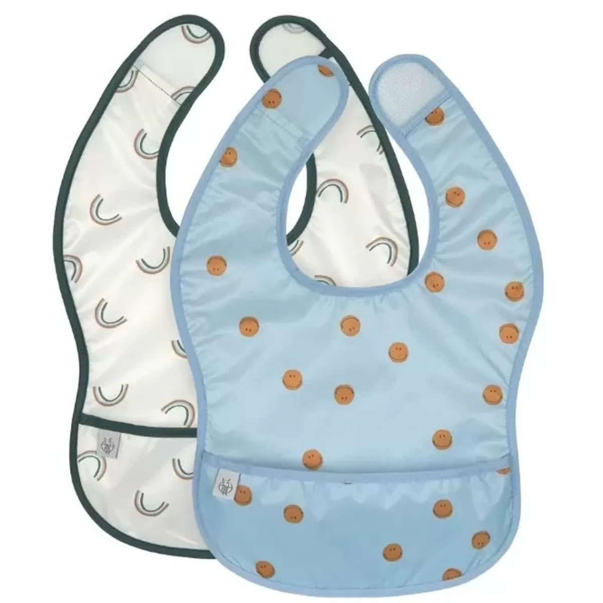 Slabbetjes-Lässig Lassig Happy Rascals Smile Sky Blue Slabben (2St) - Perfect Voor Onderweg
