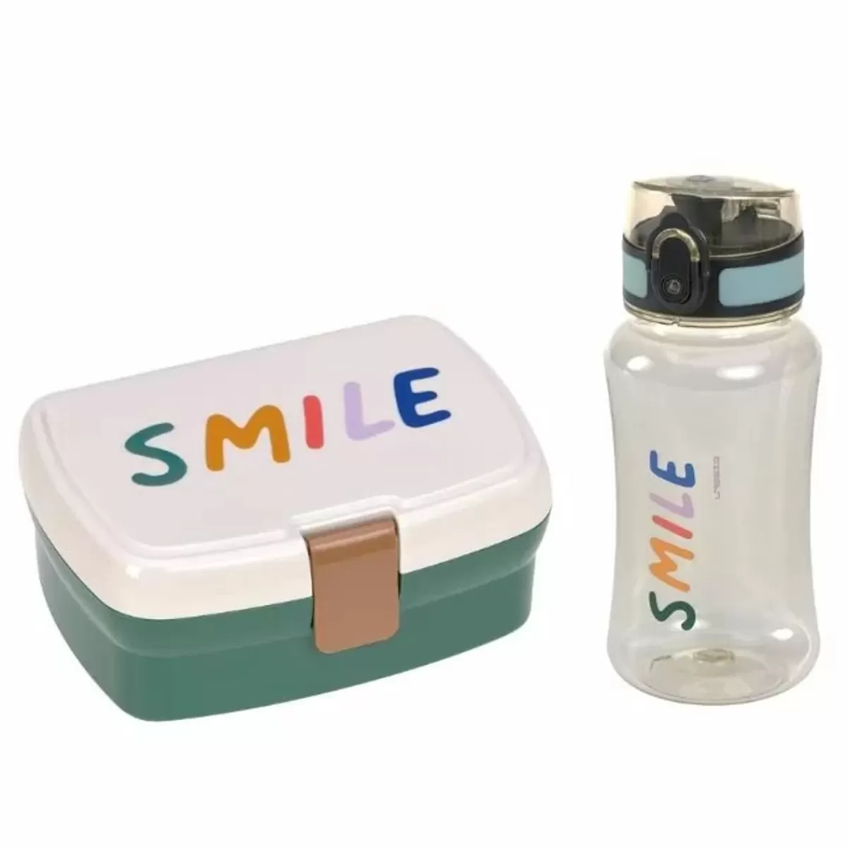 Broodtrommels-Lässig Lassig Lunchbox En Drinkbeker Little Gang Smile Milky