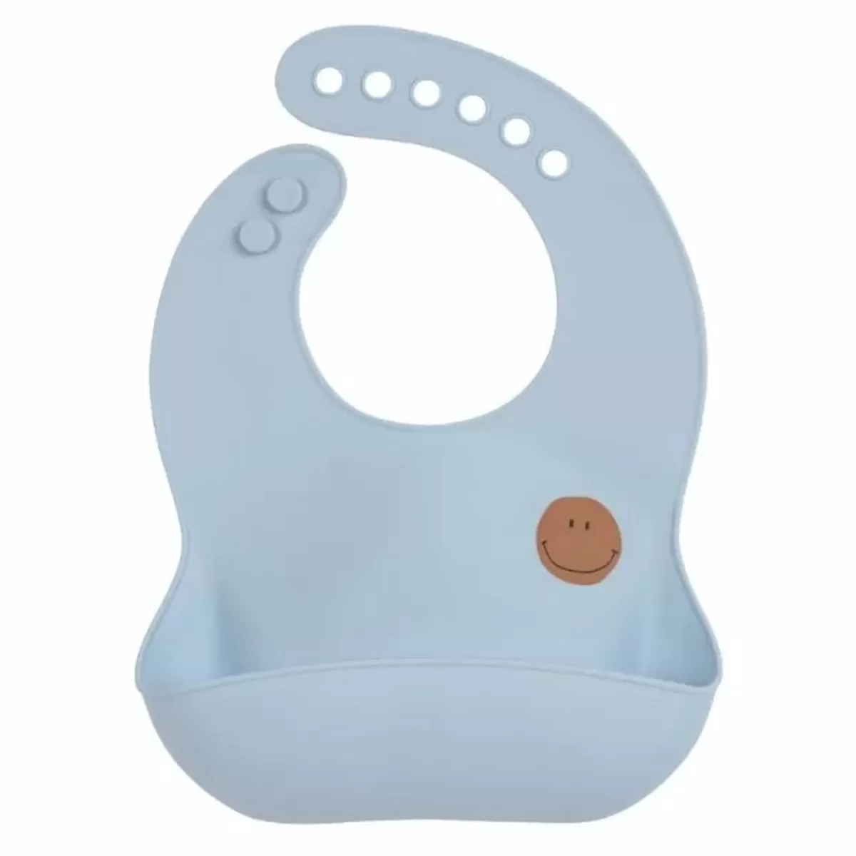 Slabbetjes-Lässig Lassig Siliconen Slab Happy Rascals Smile Sky Blue - Ideaal Voor Eerste Hapjes