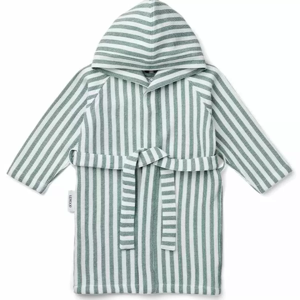 Badjassen-Liewood Badjas Gray Stripe Peppermint/White