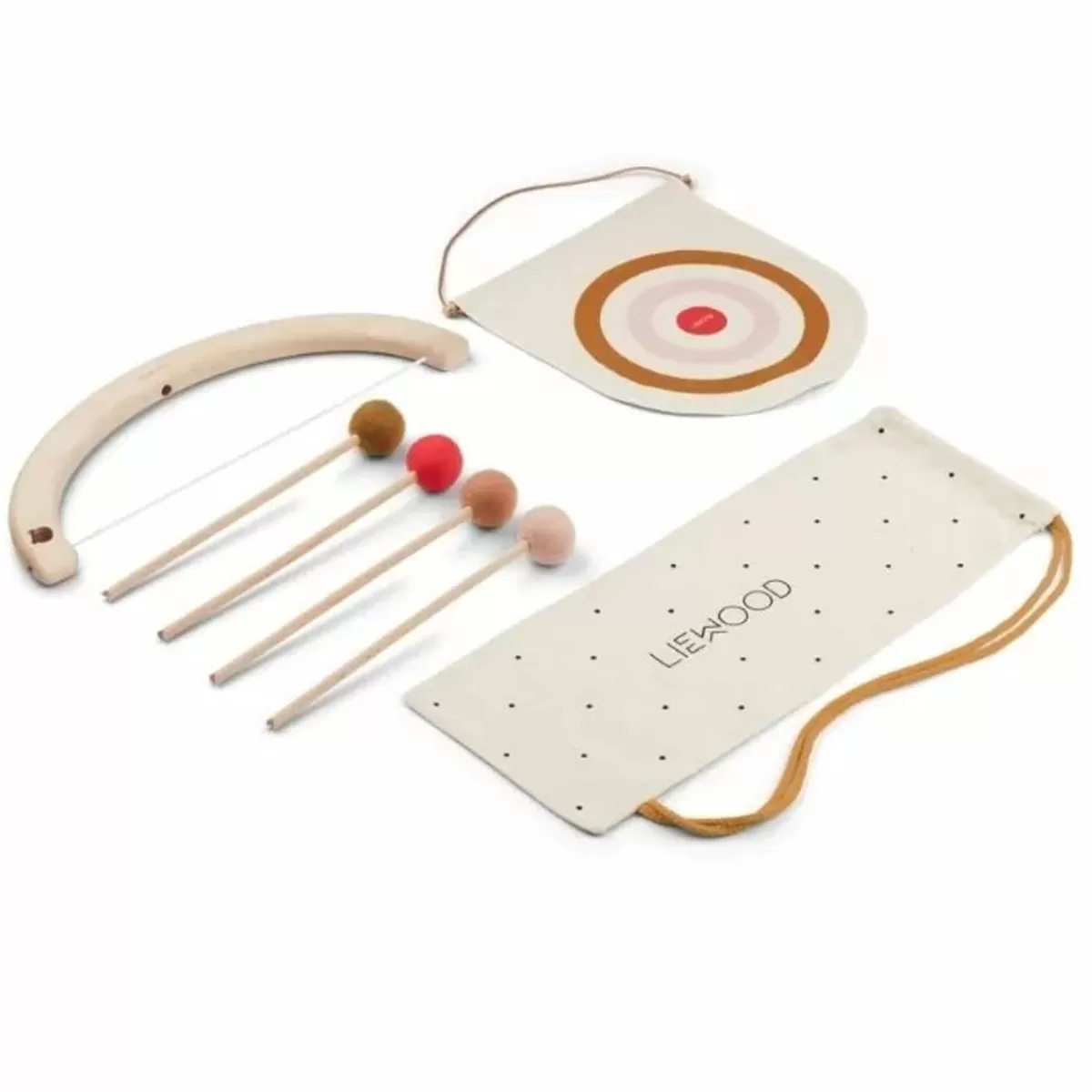 Buitenspeelgoed-Liewood Houten Speelset Pijl En Boog Freja Rose Multi Mix