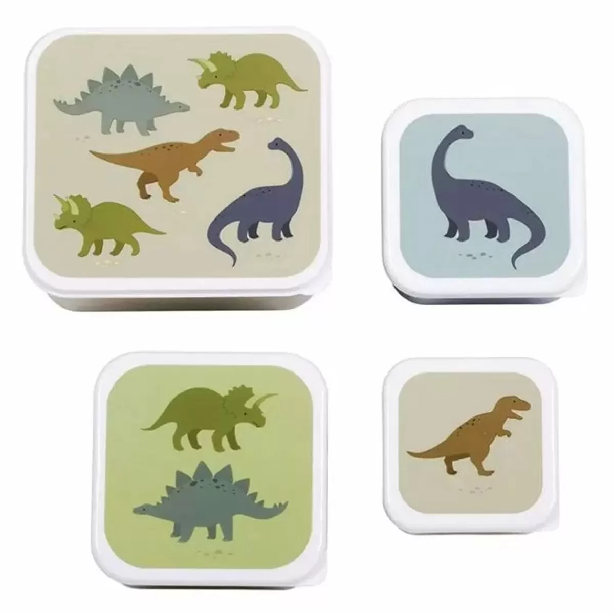 Broodtrommels-A Little Lovely Company Lunchbox & Snackbox Dino