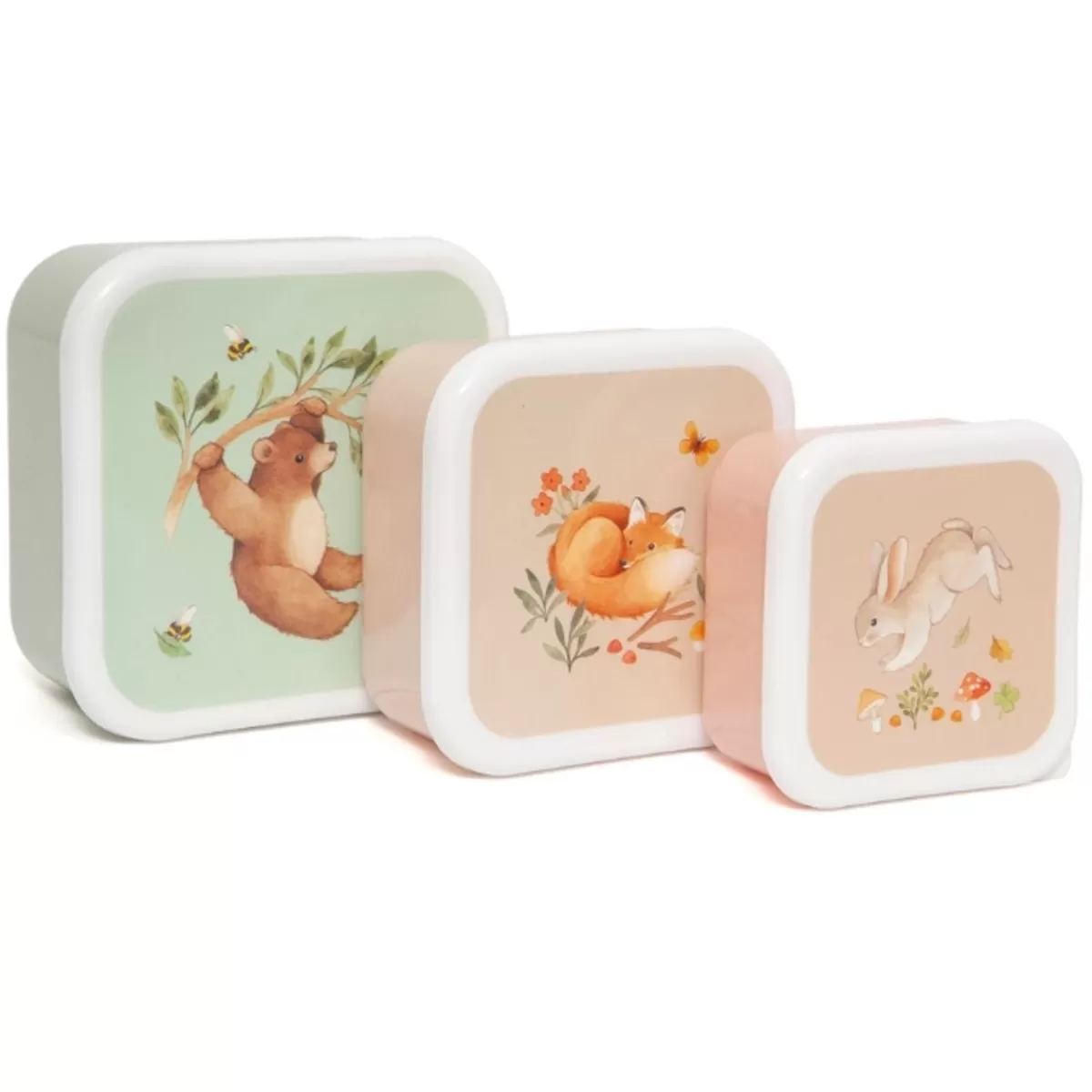 Bakjes & Kommetjes-Petit Monkey Lunchboxen Bear & Friends (3St)