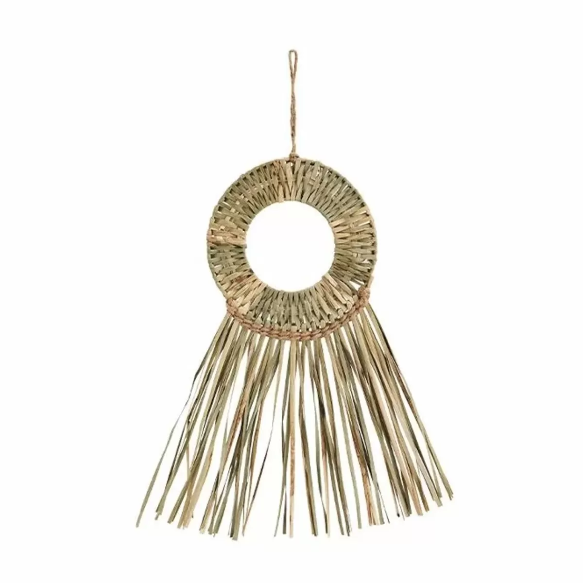 Woondecoratie-Madam Stoltz Wandhanger Grass Jute Naturel (39Cm)