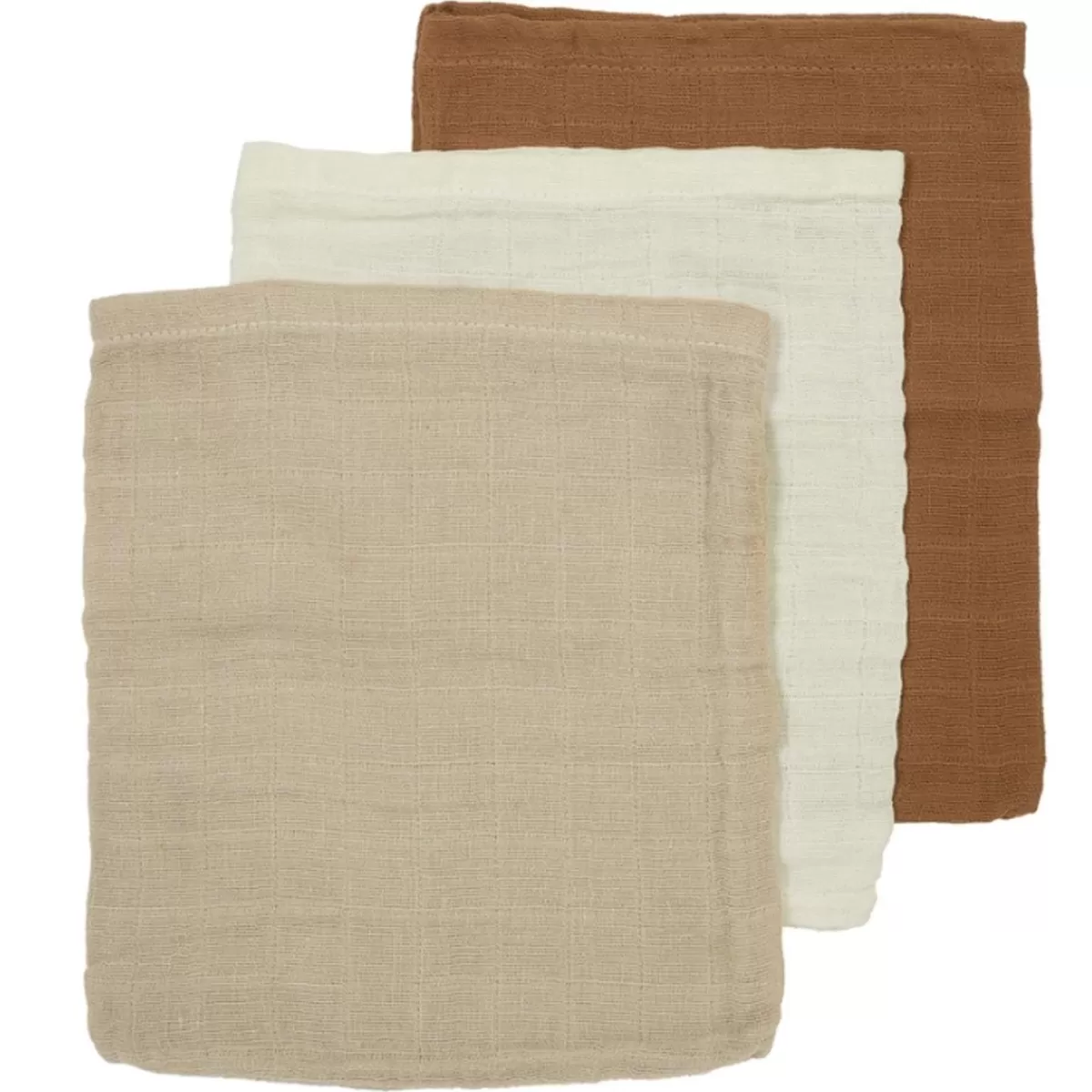 Washandjes-Meyco Washandjes Uni Offwhite/Sand/Toffee