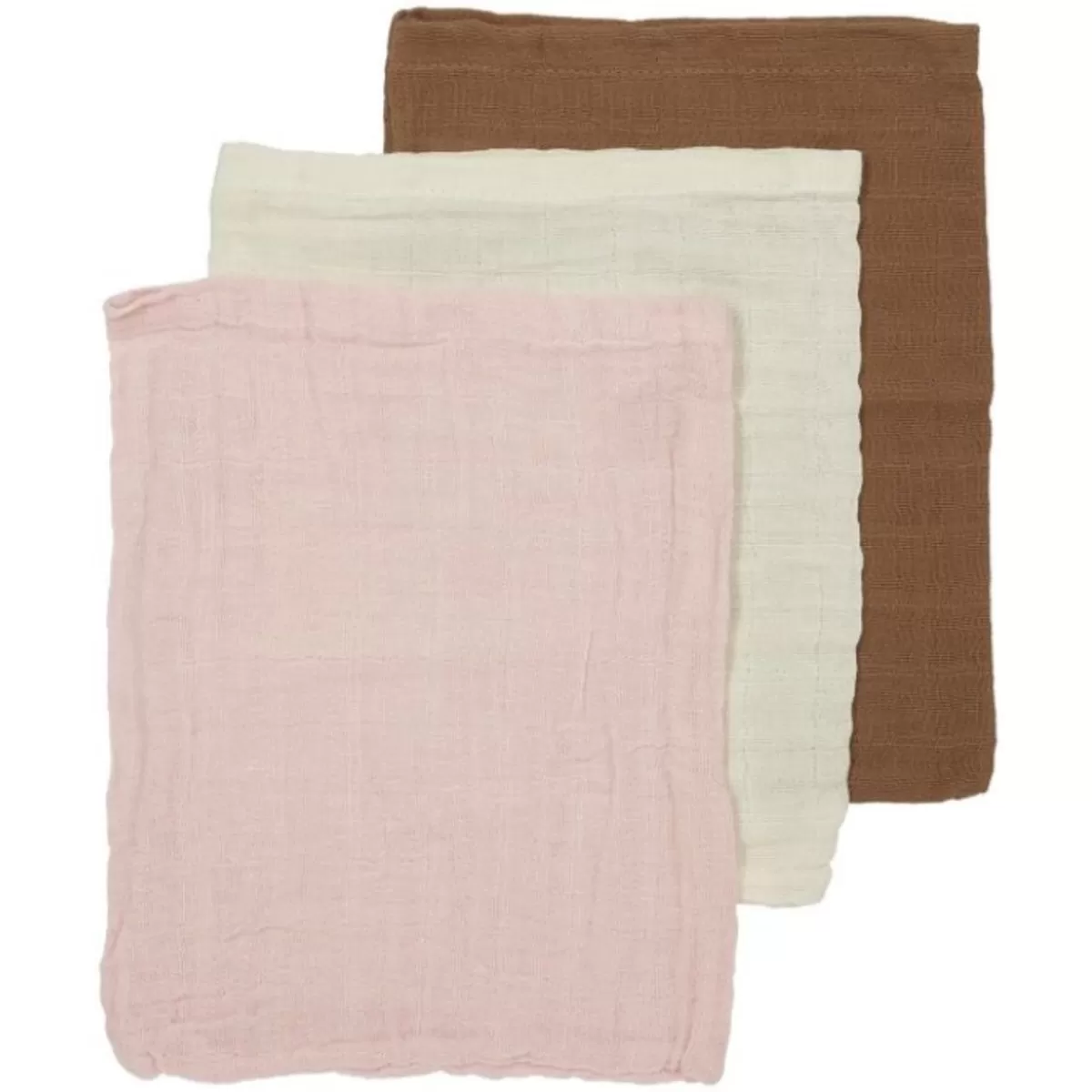 Washandjes-Meyco Washandjes Uni Offwhite/Soft Pink/Toffee