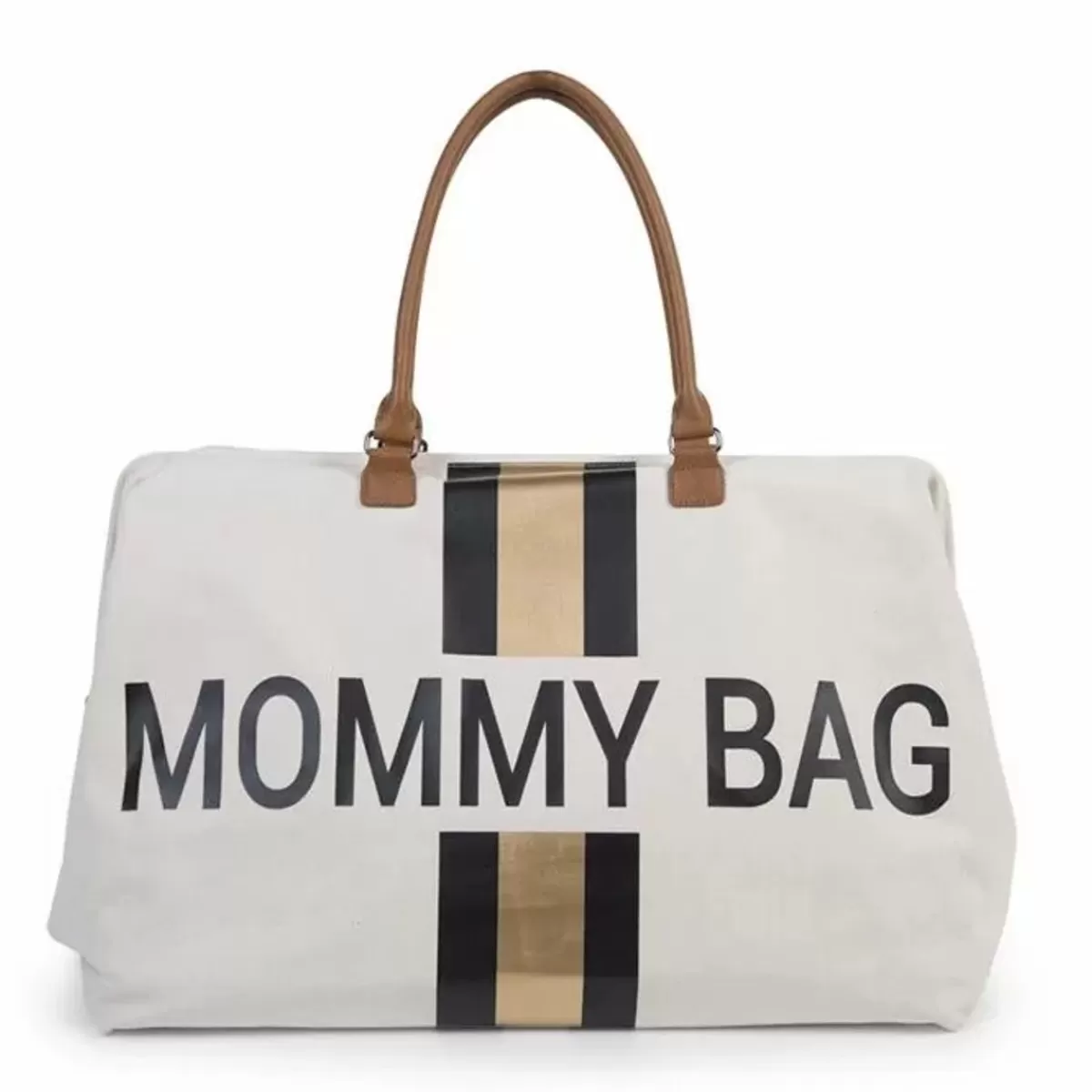 Luiertassen-Childhome Mommy Bag Groot Canvas Zwart-Goud