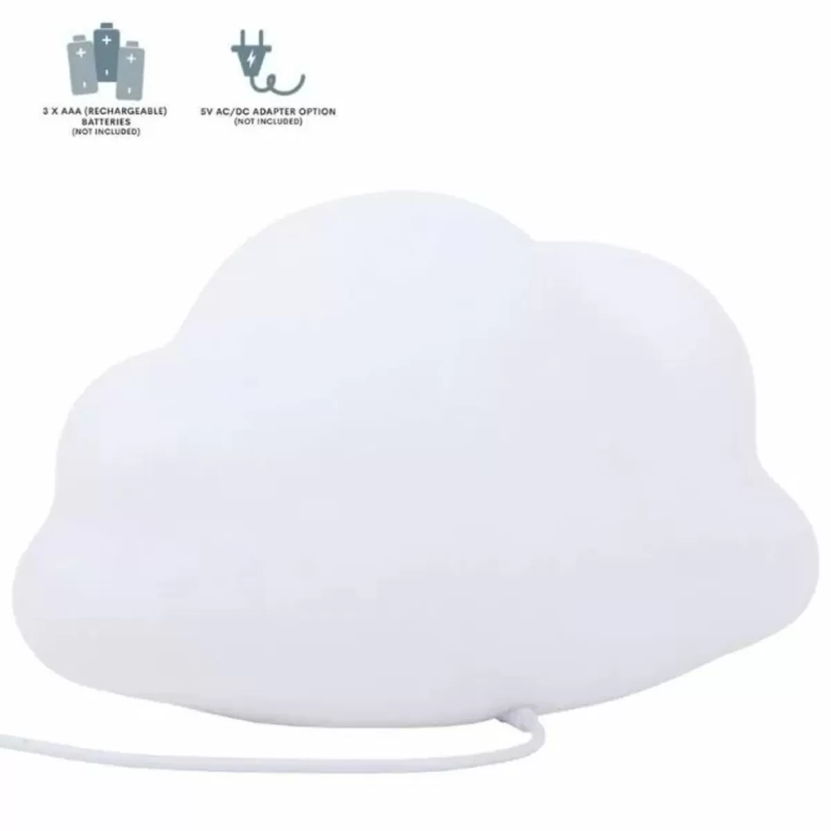 Nachtlampjes-A Little Lovely Company Nachtlamp Wolk Wit (Medium)