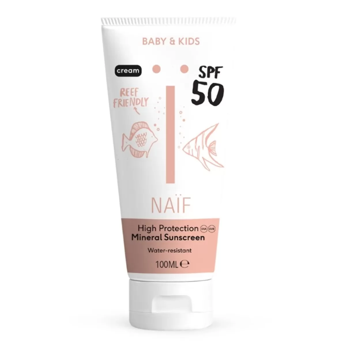 Verzorgingsproducten-Naïf Naif Minerale Zonnebrandcreme Spf50 Baby & Kids 100Ml