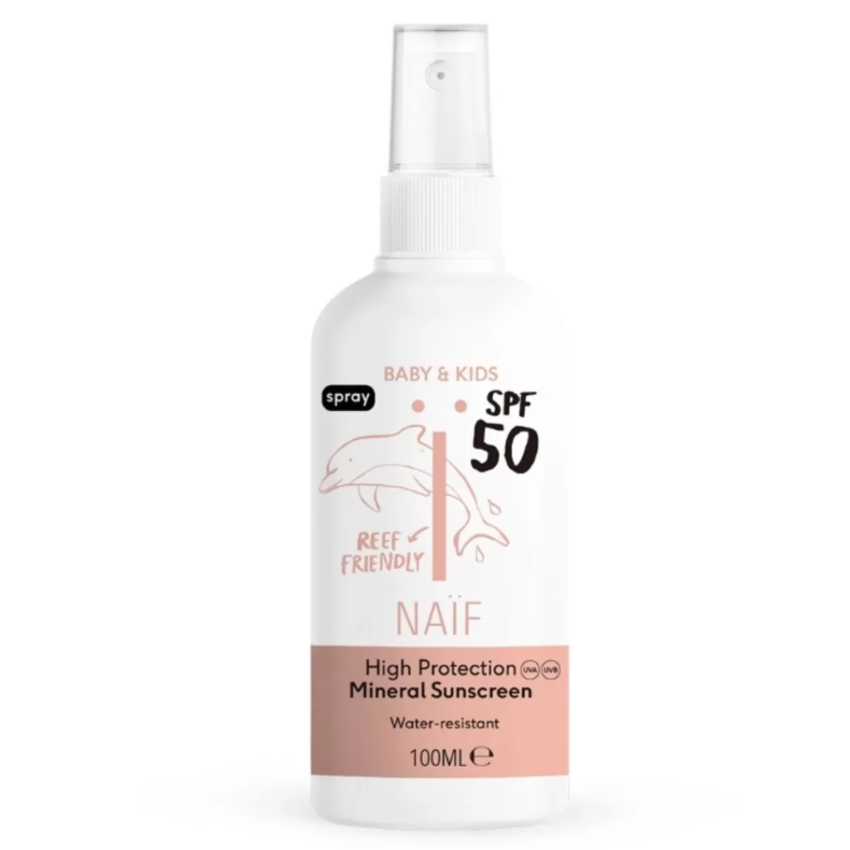 Verzorgingsproducten-Naïf Naif Minerale Zonnebrandspray Spf50 Baby & Kids 100Ml