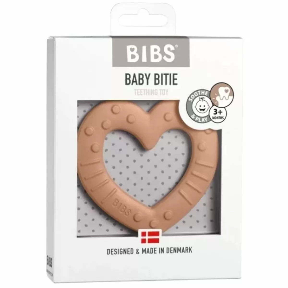 Valentijnsdag-Bibs Siliconen Bijtring Heart Peach