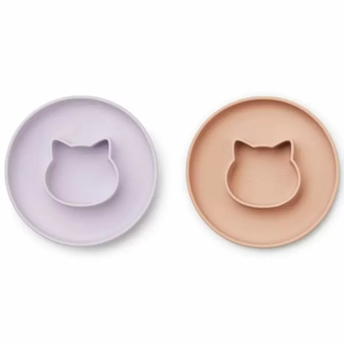 Kinderbordjes-Liewood Siliconen Borden Gordon Cat Lavender/Rose Mix (2St)