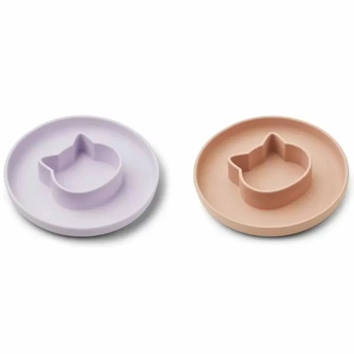 Kinderbordjes-Liewood Siliconen Borden Gordon Cat Lavender/Rose Mix (2St)