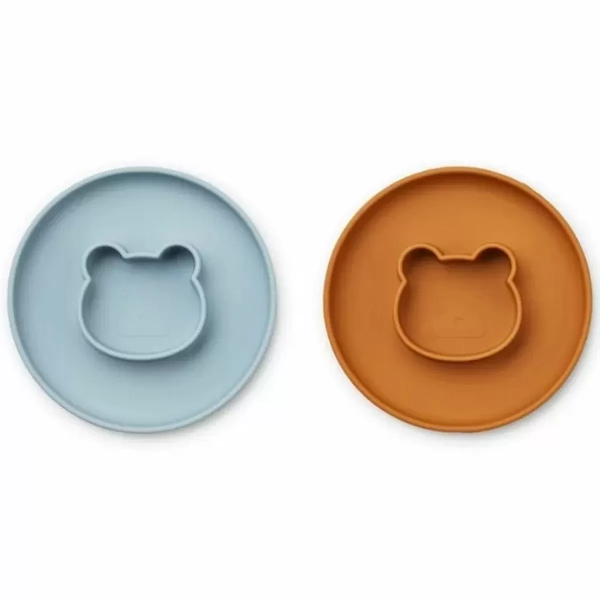 Kinderbordjes-Liewood Siliconen Borden Gordon Mr Bear Blue/Mustard (2St)