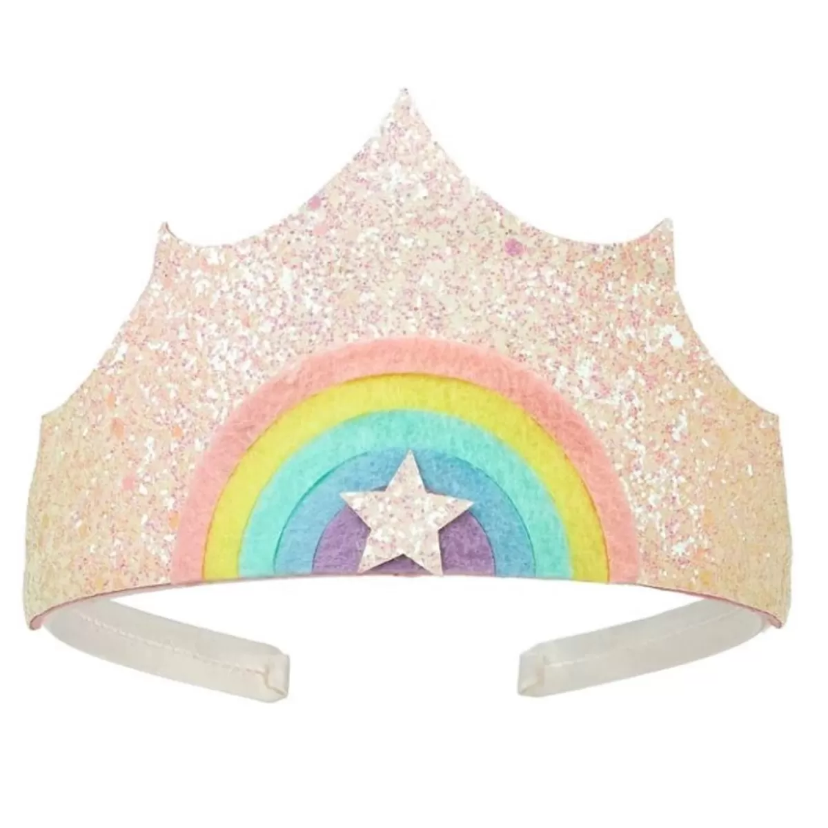 Verkleed Accessoires-Souza Diadeem Regenboog Glitters