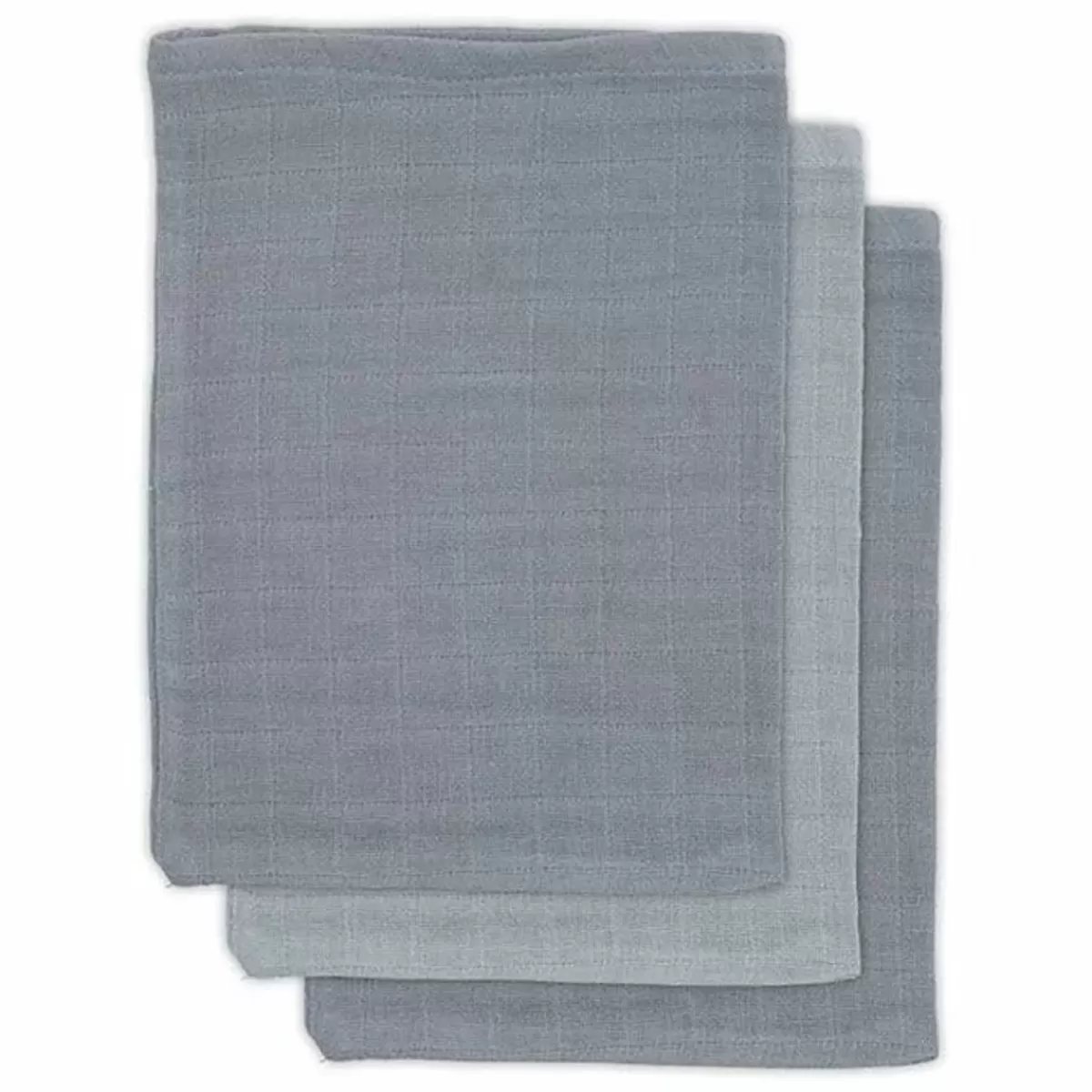 Washandjes-Jollein Washandjes Bamboe Storm Grey (3St)